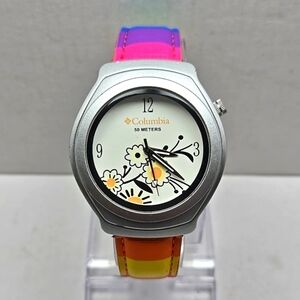 Womens Columbia Sportswear Watch 40mm Rainbow Strap 50M CL-7403 New Battery